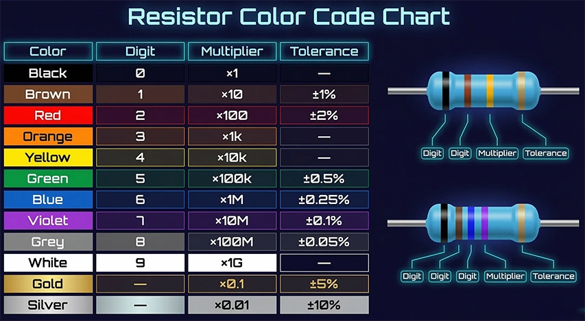 Resistor Color Code Chart